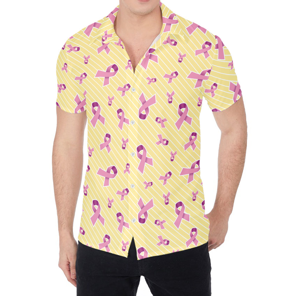 Pastel Breast Cancer Awareness Print Men's Shirt