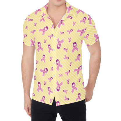 Pastel Breast Cancer Awareness Print Men's Shirt