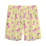 Pastel Breast Cancer Awareness Print Men's Sports Shorts
