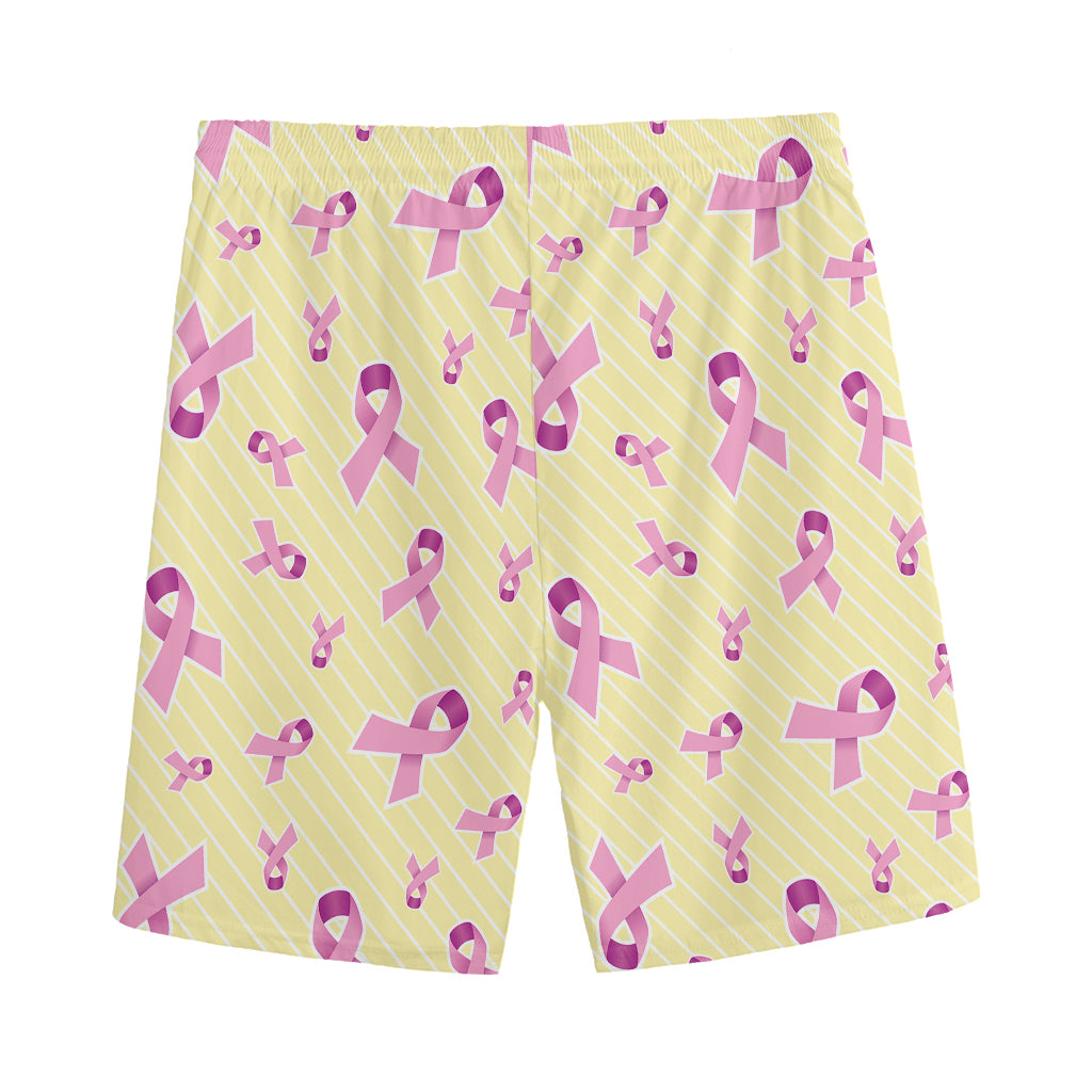 Pastel Breast Cancer Awareness Print Men's Sports Shorts