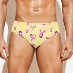 Pastel Breast Cancer Awareness Print Men's Swim Briefs