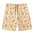 Pastel Breast Cancer Awareness Print Men's Swim Trunks
