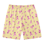Pastel Breast Cancer Awareness Print Men's Swim Trunks