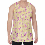 Pastel Breast Cancer Awareness Print Men's Velvet Tank Top