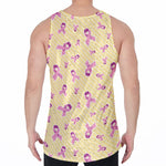 Pastel Breast Cancer Awareness Print Men's Velvet Tank Top