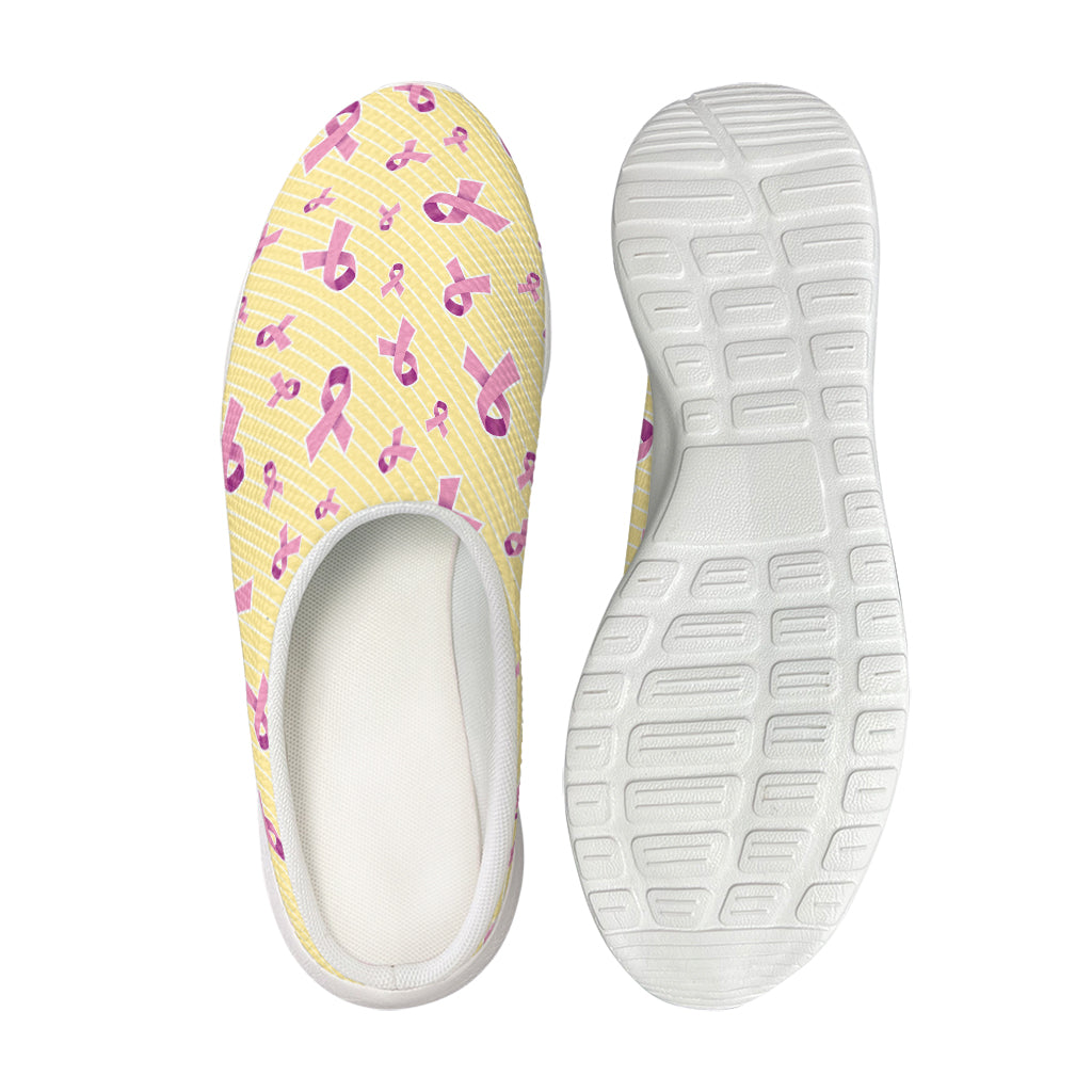 Pastel Breast Cancer Awareness Print Mesh Casual Shoes
