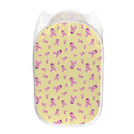 Pastel Breast Cancer Awareness Print Mesh Laundry Hamper