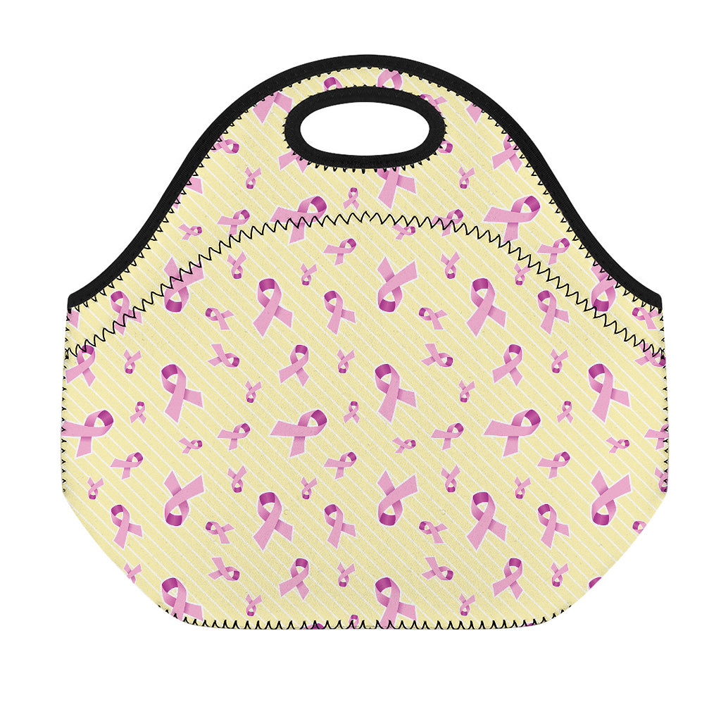 Pastel Breast Cancer Awareness Print Neoprene Lunch Bag