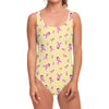 Pastel Breast Cancer Awareness Print One Piece Swimsuit