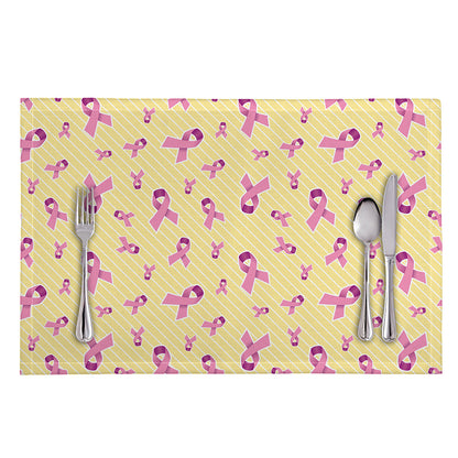 Pastel Breast Cancer Awareness Print Placemat