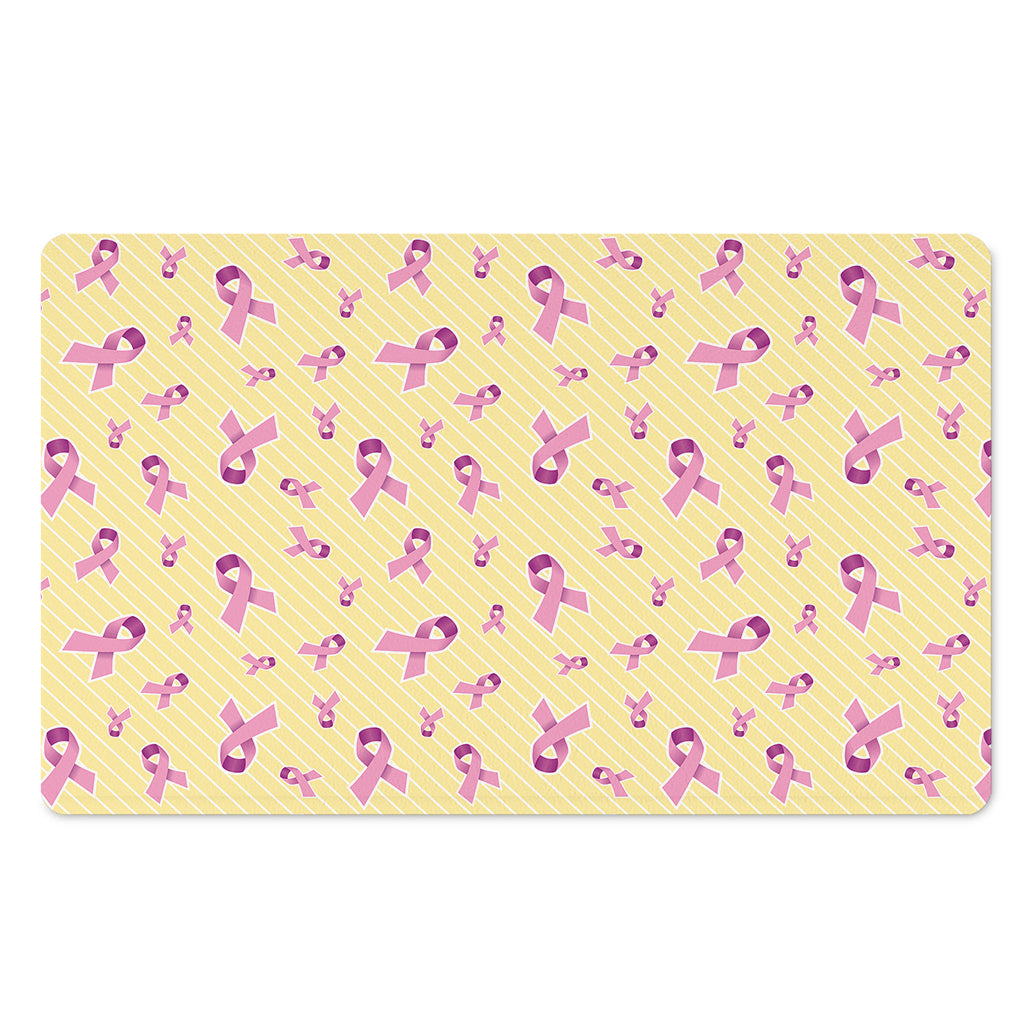 Pastel Breast Cancer Awareness Print Polyester Doormat