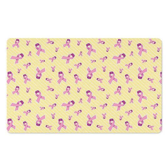 Pastel Breast Cancer Awareness Print Polyester Doormat