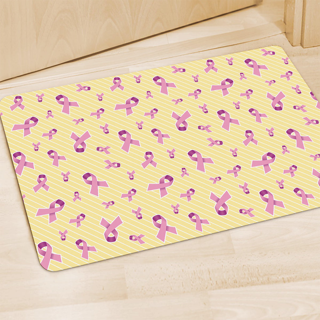 Pastel Breast Cancer Awareness Print Polyester Doormat