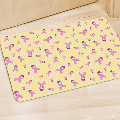 Pastel Breast Cancer Awareness Print Polyester Doormat