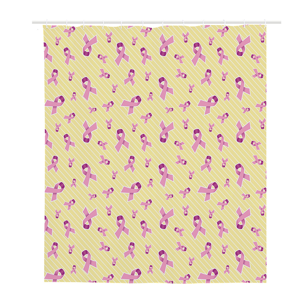 Pastel Breast Cancer Awareness Print Polyester Shower Curtain