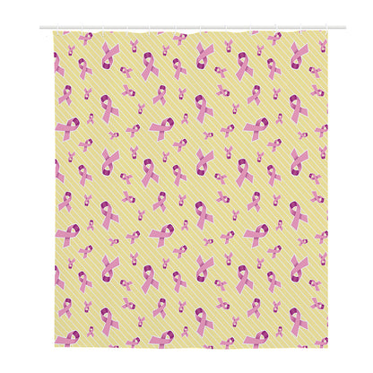 Pastel Breast Cancer Awareness Print Polyester Shower Curtain