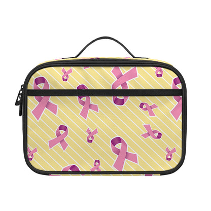 Pastel Breast Cancer Awareness Print Portable Lunch Bag