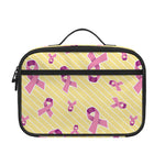 Pastel Breast Cancer Awareness Print Portable Lunch Bag