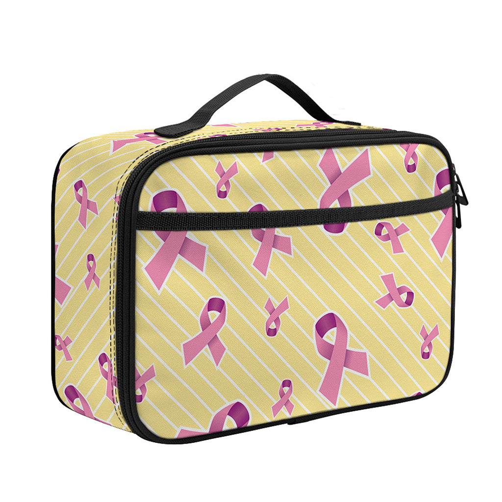 Pastel Breast Cancer Awareness Print Portable Lunch Bag