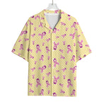 Pastel Breast Cancer Awareness Print Rayon Hawaiian Shirt