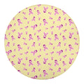 Pastel Breast Cancer Awareness Print Round Blanket