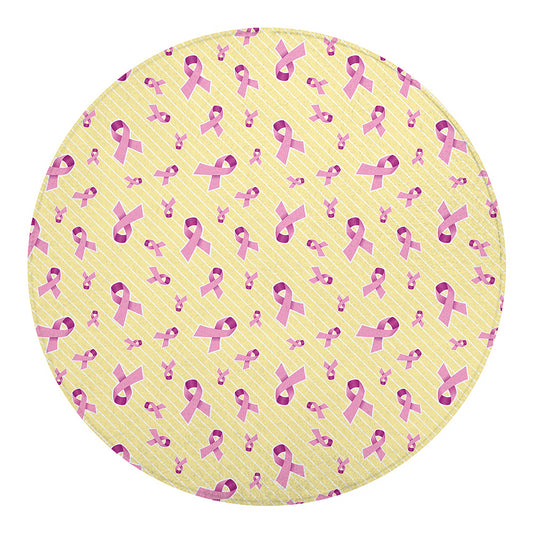 Pastel Breast Cancer Awareness Print Round Blanket