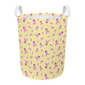 Pastel Breast Cancer Awareness Print Round Laundry Basket