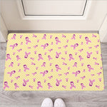 Pastel Breast Cancer Awareness Print Rubber Doormat