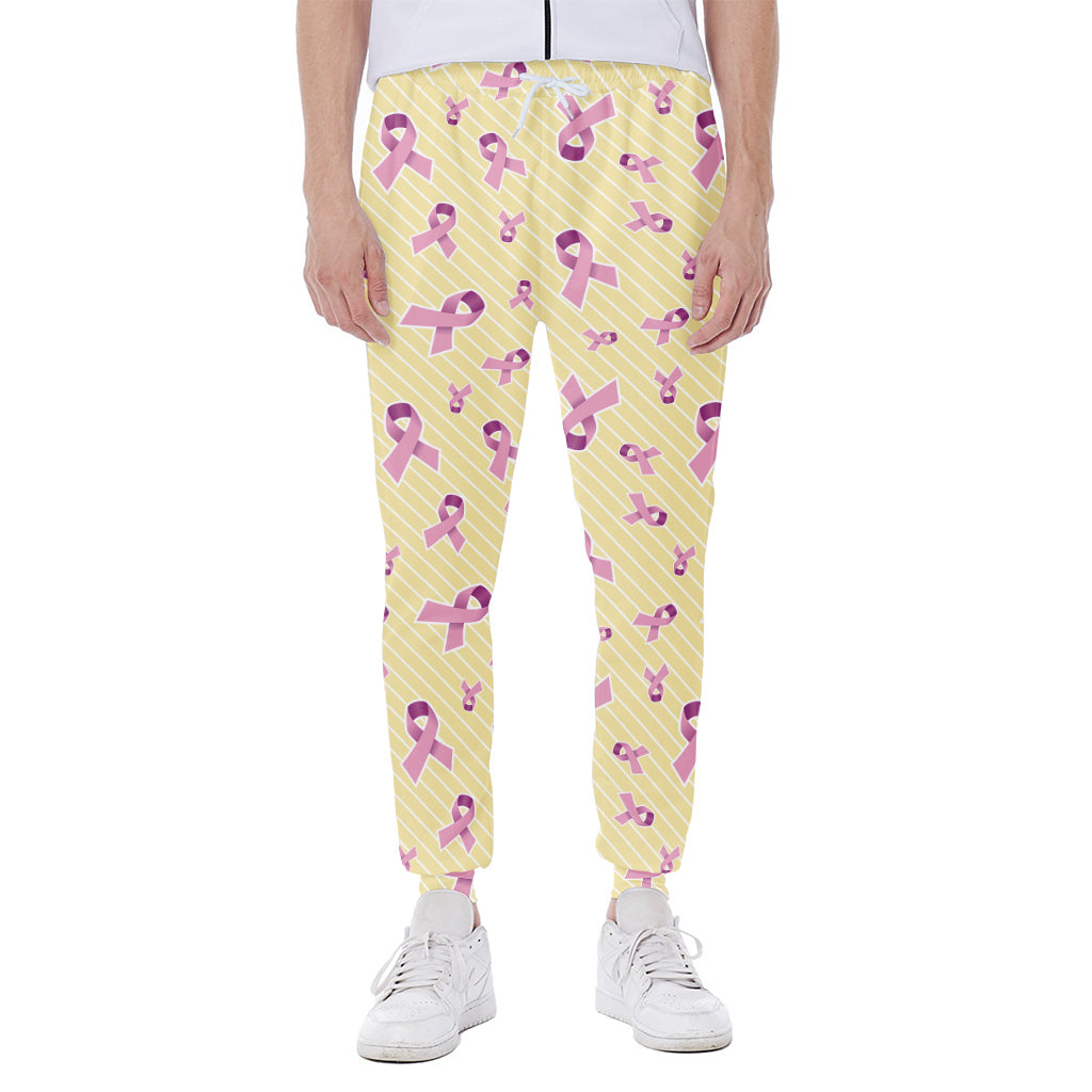 Pastel Breast Cancer Awareness Print Scuba Joggers