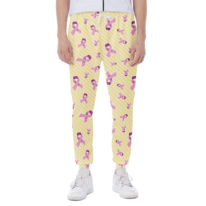 Pastel Breast Cancer Awareness Print Scuba Joggers