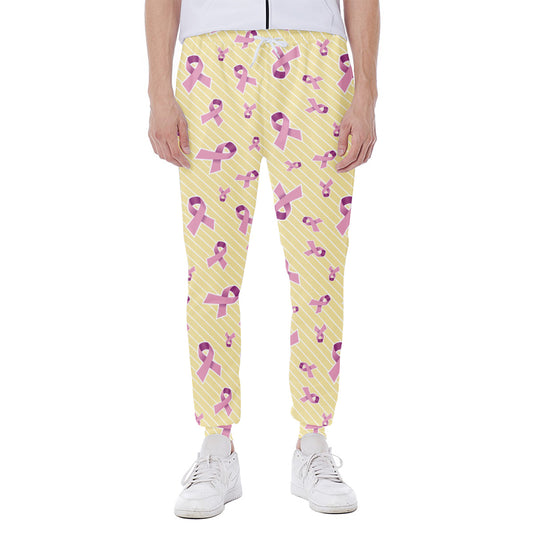 Pastel Breast Cancer Awareness Print Scuba Joggers