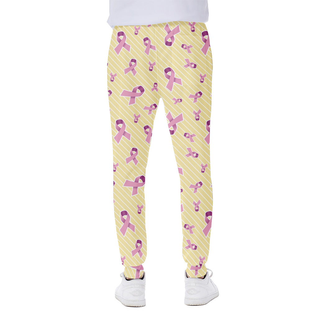 Pastel Breast Cancer Awareness Print Scuba Joggers