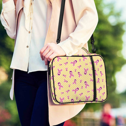 Pastel Breast Cancer Awareness Print Shoulder Strap Bible Bag