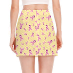 Pastel Breast Cancer Awareness Print Side Slit Mini Skirt