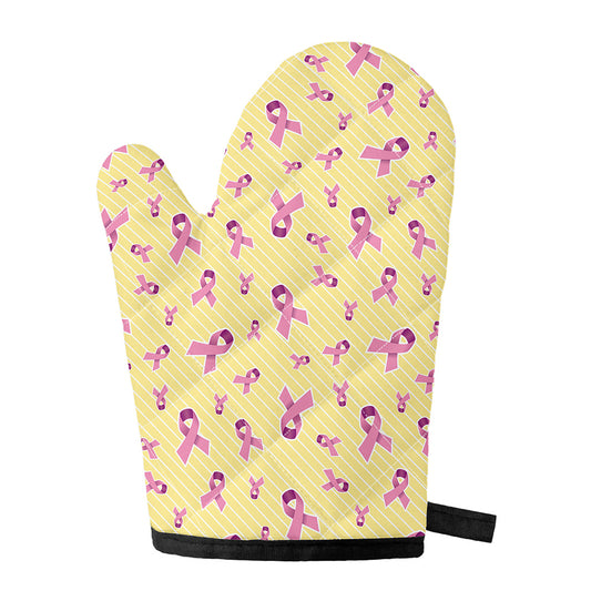 Pastel Breast Cancer Awareness Print Single Oven Mitt