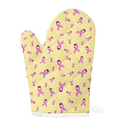 Pastel Breast Cancer Awareness Print Single Oven Mitt