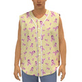 Pastel Breast Cancer Awareness Print Sleeveless Baseball Jersey