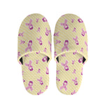 Pastel Breast Cancer Awareness Print Slippers