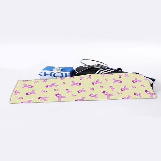 Pastel Breast Cancer Awareness Print Sports Towel