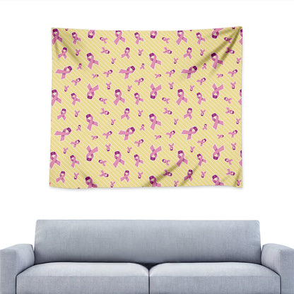 Pastel Breast Cancer Awareness Print Tapestry