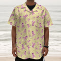 Pastel Breast Cancer Awareness Print Textured Short Sleeve Shirt