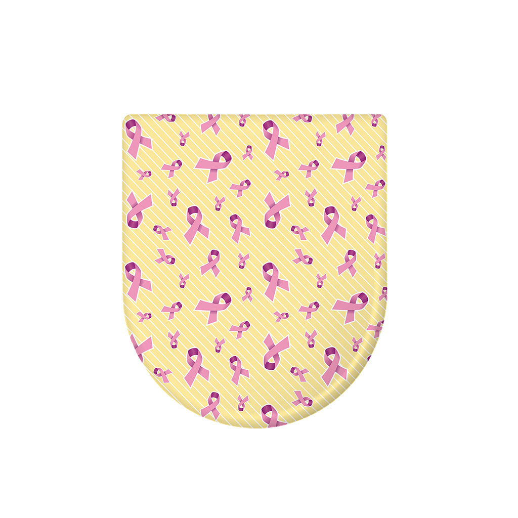 Pastel Breast Cancer Awareness Print Toilet Lid Cover