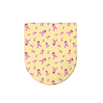Pastel Breast Cancer Awareness Print Toilet Lid Cover