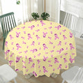 Pastel Breast Cancer Awareness Print Waterproof Round Tablecloth