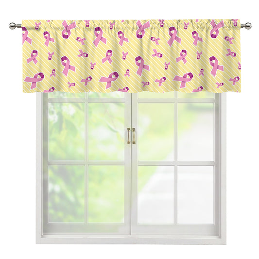 Pastel Breast Cancer Awareness Print Window Valance