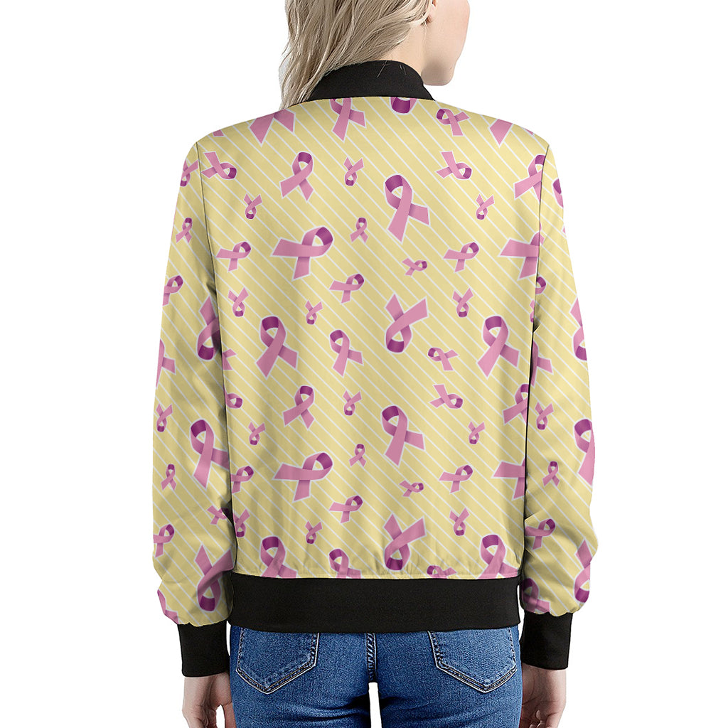 Pastel Breast Cancer Awareness Print Women's Bomber Jacket