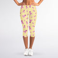 Pastel Breast Cancer Awareness Print Women's Capri Leggings