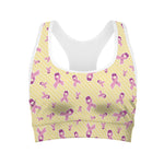 Pastel Breast Cancer Awareness Print Women's Sports Bra