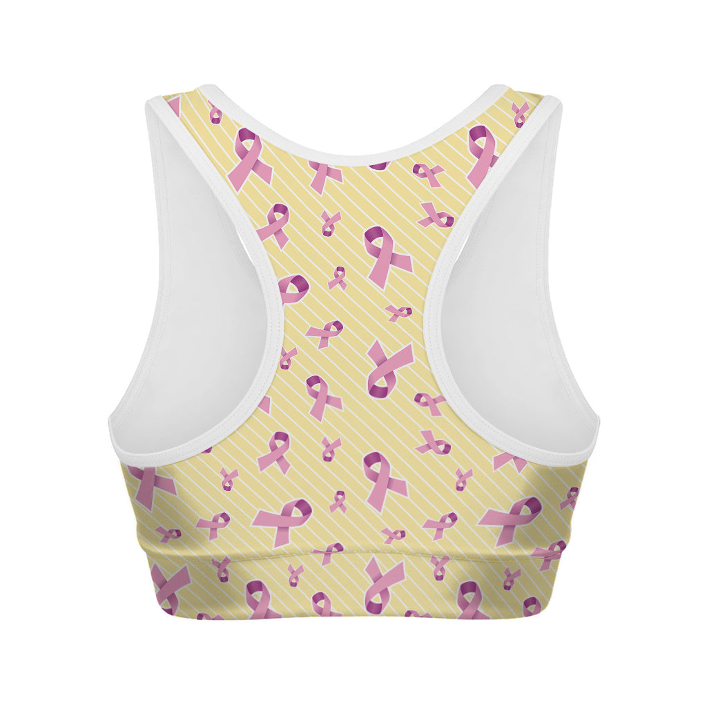 Pastel Breast Cancer Awareness Print Women's Sports Bra