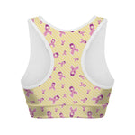 Pastel Breast Cancer Awareness Print Women's Sports Bra
